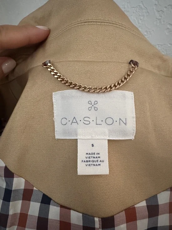 Caslon Cotton Classic Beige Trench Coat with Removable Belt - Picture 16 of 17